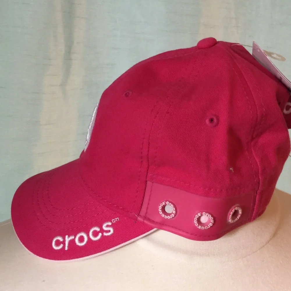 Red Embroidered Youth size Crocs Hat, NWT